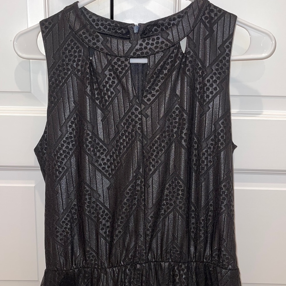 Black faux leather dress